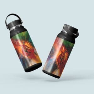 A couple of water bottles that are on the ground