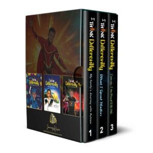 A book cover with three different books in it