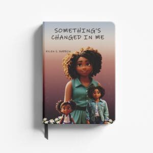 A book cover with an image of two children and a woman.